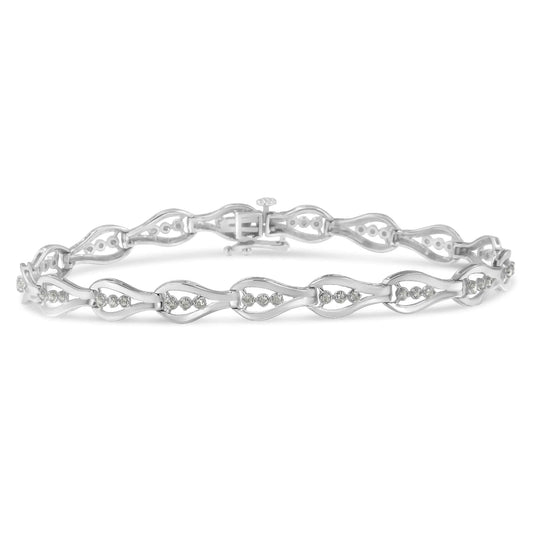 Sterling Silver Diamond Link Bracelet (0.5 cttw, I-J Color, I3 Clarity) - Puritific