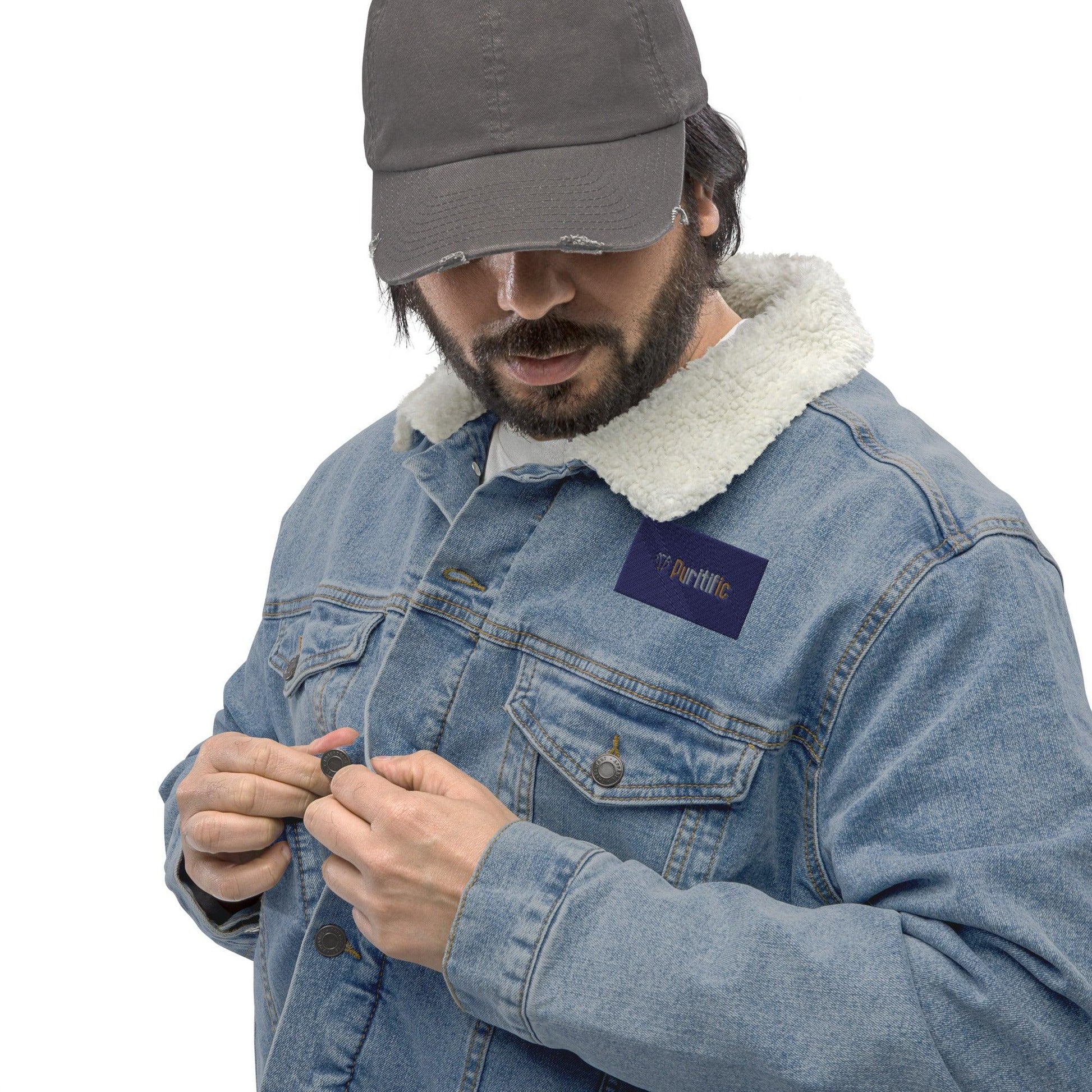 Unisex denim sherpa jacket - Puritific