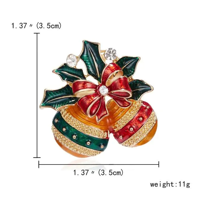 Lovely Xmas Enamel Brooch Pin - Puritific