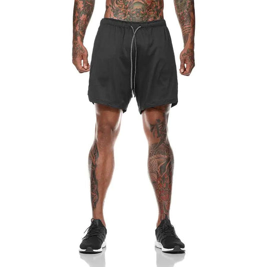 Men 2 in 1 Running Shorts Jogging Gym Fitness - Puritific