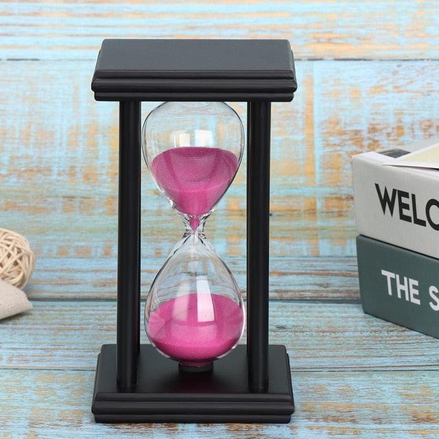 Vintage Black Wooden Hourglass - Puritific