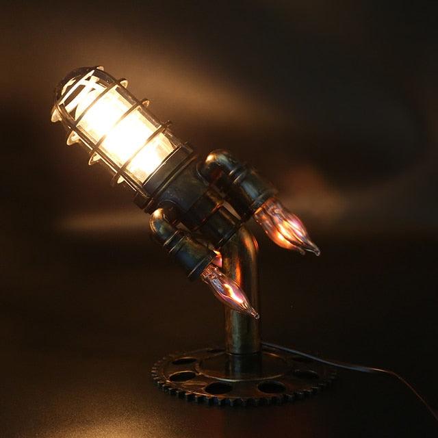 Vintage Steampunk Rocket Table Lamp - Puritific