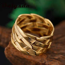 Vintage Weave Stainless Steel Rings - Puritific