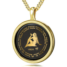 Virgo Necklaces for Lovers of the Zodiac 24k Gold Inscribed - Puritific