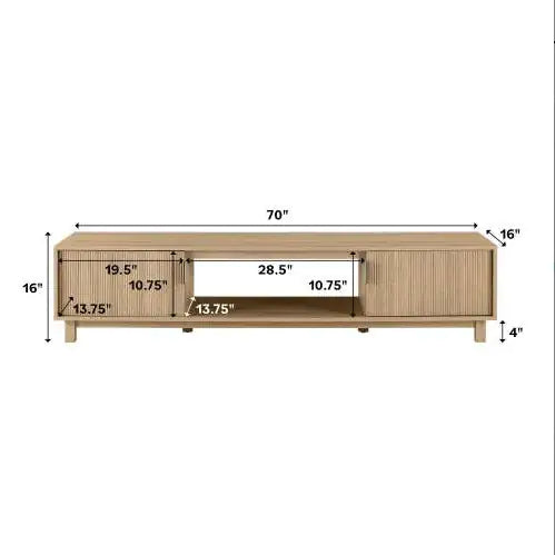 Modern Fluted-Door Minimalist TV Stand For TVs Up To 80 Inches