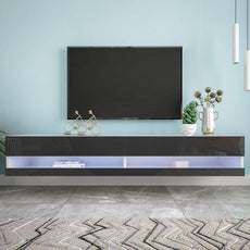 180 Wall Mounted Floating 80& TV Stand with 20 Color LEDs