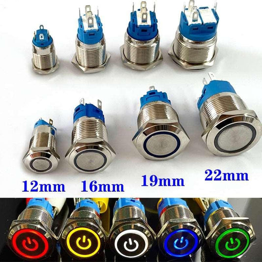 12/16/19/22mm Waterproof Metal Push Button Switch