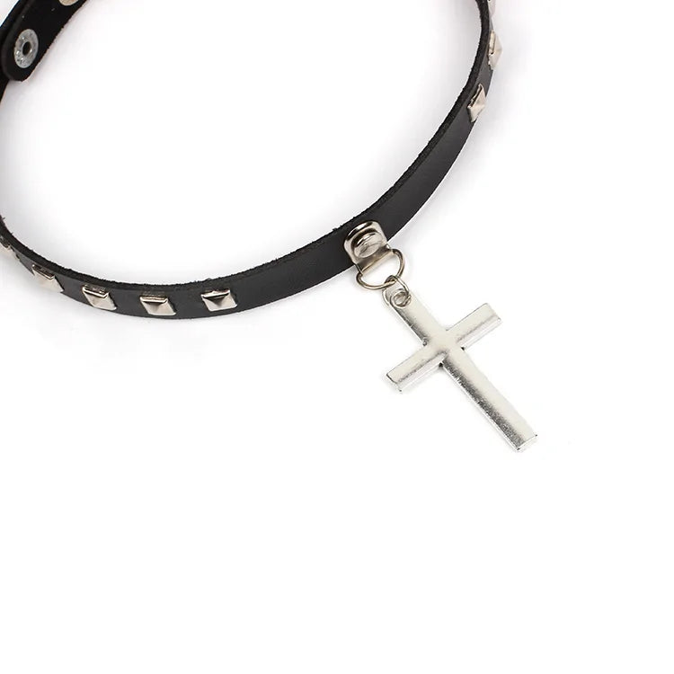 Leather Cross Necklace - Puritific