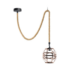 Single Ceiling Spider Hemp Rope Hanging  Pendant light Swag Hook Guard Wire Cage~5087-5