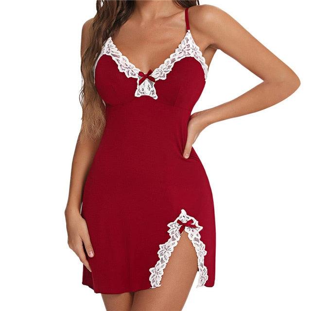 Women Nightgown Sexy V-Neck Lingerie - Puritific