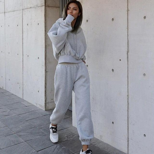 Women Warm Hoodie and Pants Set - Puritific