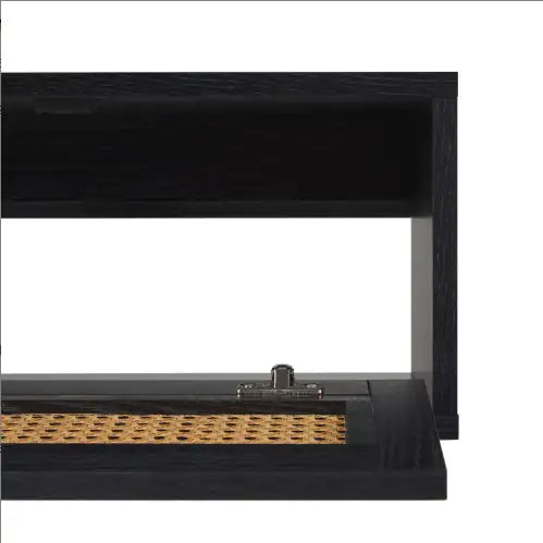 Modern Rattan-Door Floating TV Stand For TVs Up To 65 Inches