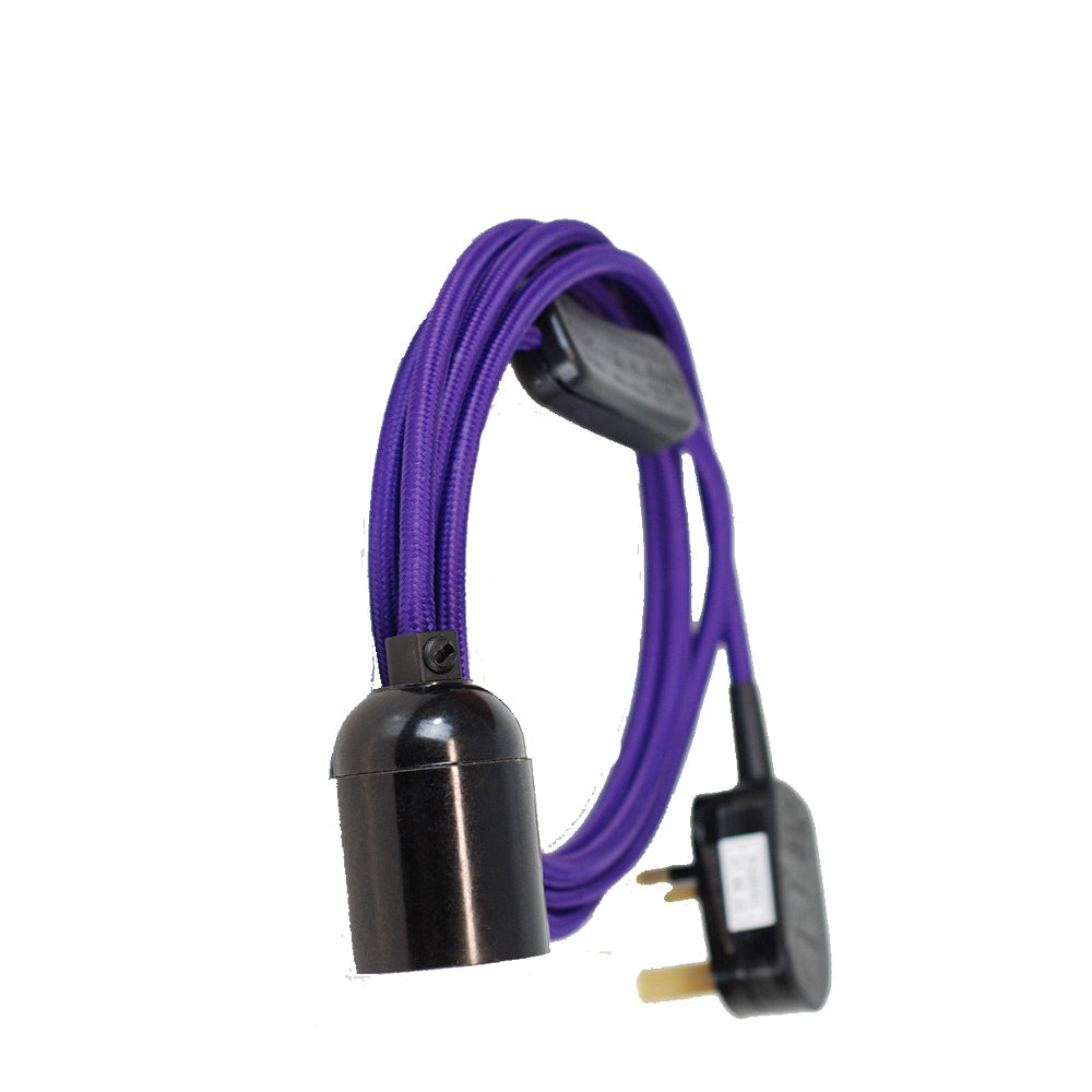 Purple 2m Plug In Pendant Set Flex Cable With Holder~3110-0