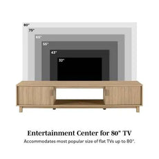 Modern Fluted-Door Minimalist TV Stand For TVs Up To 80 Inches