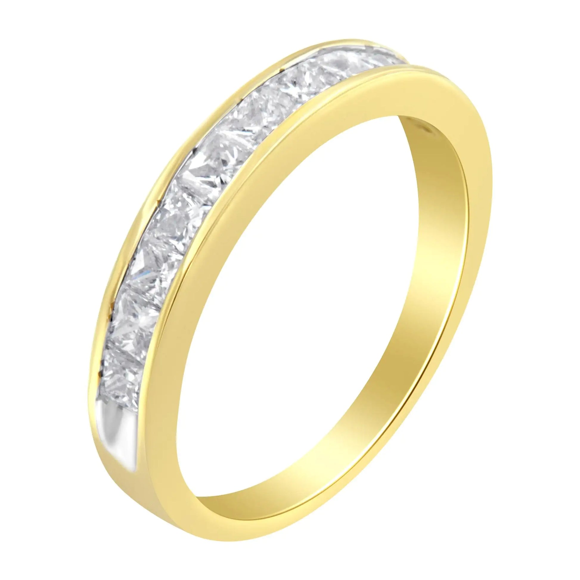 14KT Yellow Gold Diamond Channel Band Ring (1 cttw, H-I Color, SI2-I1 Clarity) - Puritific