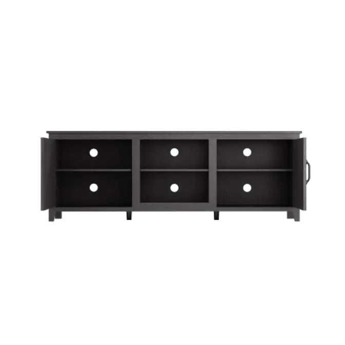 TV Stand Storage Media Console Entertainment Center,Tradition Black,with Doors