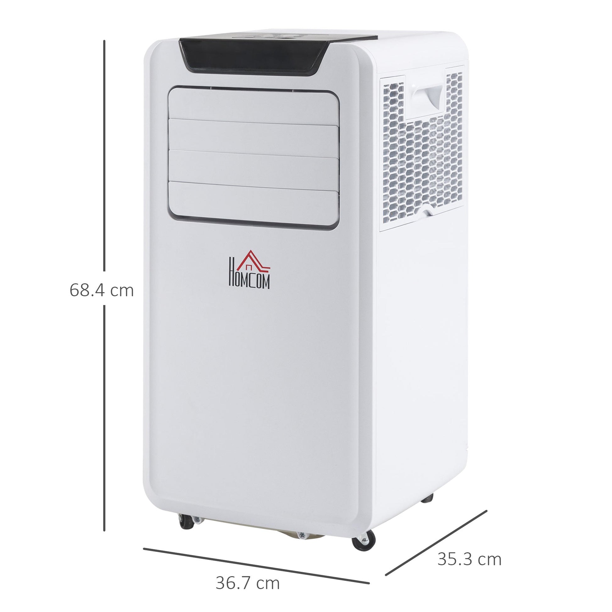 10000 BTU Mobile Portable Air Conditioner Cooling Dehumidifying Ventilating Ac Unit w/ Remote Controller, LED Display, Timer, White-2