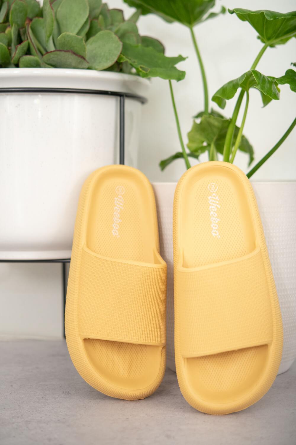 Yellow Slide-On Sandals - Puritific