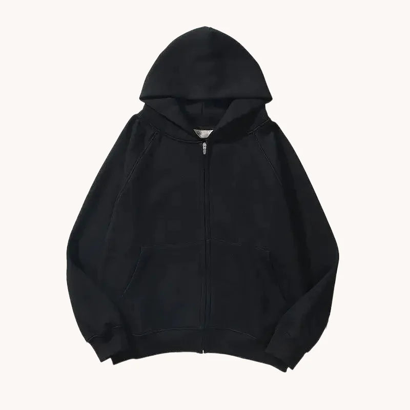 Plain Zip-Up Hoodie - Puritific