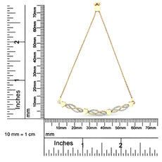 14K Yellow Gold Plated .925 Sterling Silver 1/10 Cttw Diamond Wave and Hearts Bolo Bracelet (I-J Color, I2-I3 Clarity) - 4