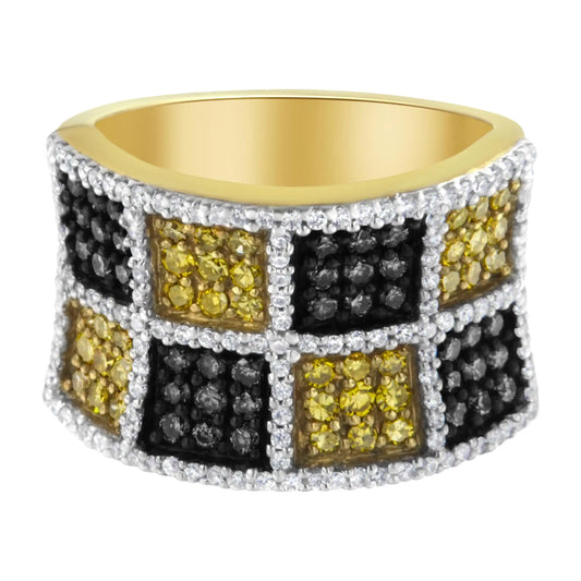 14KT Yellow Gold Champagne, Yellow and Round Diamond Band Ring (1 1/2 cttw, H-I Color, I1-I2 Clarity) - Puritific