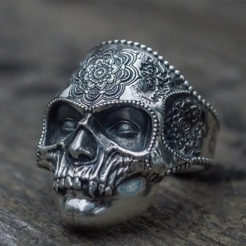 Skull Ring Mandala Flower - Puritific