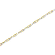 14K Yellow Gold 2.0 Cttw Round Brilliant-Cut & Baguette Cut Diamond Bezel and Tapered Link 7