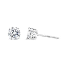 IGI Certified 14K White Gold 1 1/2 Cttw Lab Grown Diamond Solitaire Stud Earrings with Screwbacks (I-J Color, VVS2-VS1 Clarity) - Puritific