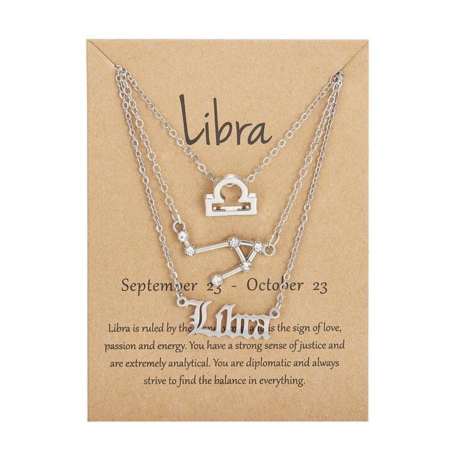 Zodiac Sign Necklace With Cardboard Card - Puritific