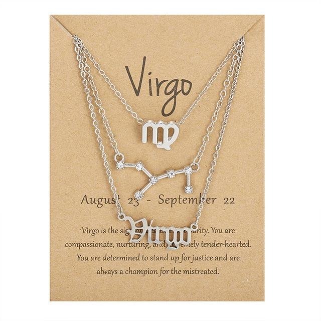 Zodiac Sign Necklace With Cardboard Card - Puritific