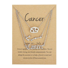 Zodiac Sign Necklace With Cardboard Card - Puritific