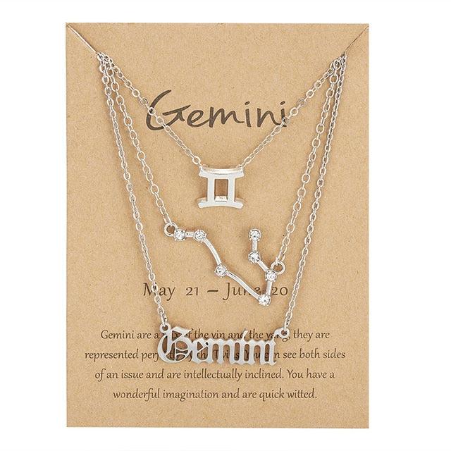 Zodiac Sign Necklace With Cardboard Card - Puritific