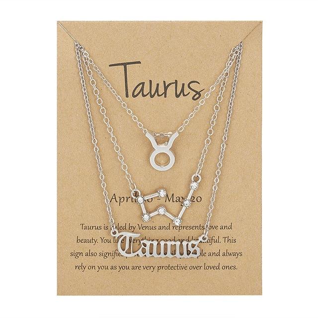 Zodiac Sign Necklace With Cardboard Card - Puritific