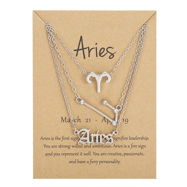 Zodiac Sign Necklace With Cardboard Card - Puritific