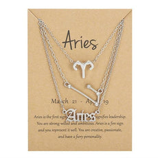 Zodiac Sign Necklace With Cardboard Card - Puritific