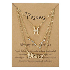 Zodiac Sign Necklace With Cardboard Card - Puritific