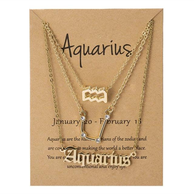 Zodiac Sign Necklace With Cardboard Card - Puritific