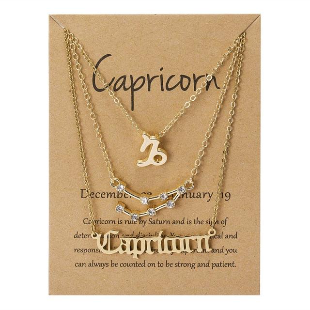 Zodiac Sign Necklace With Cardboard Card - Puritific