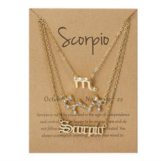 Zodiac Sign Necklace With Cardboard Card - Puritific