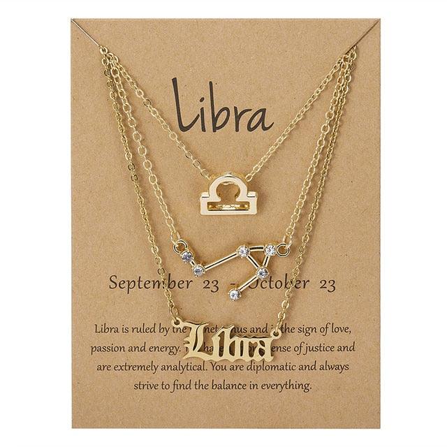 Zodiac Sign Necklace With Cardboard Card - Puritific