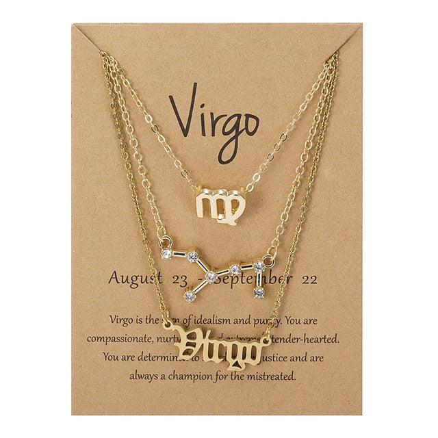 Zodiac Sign Necklace With Cardboard Card - Puritific