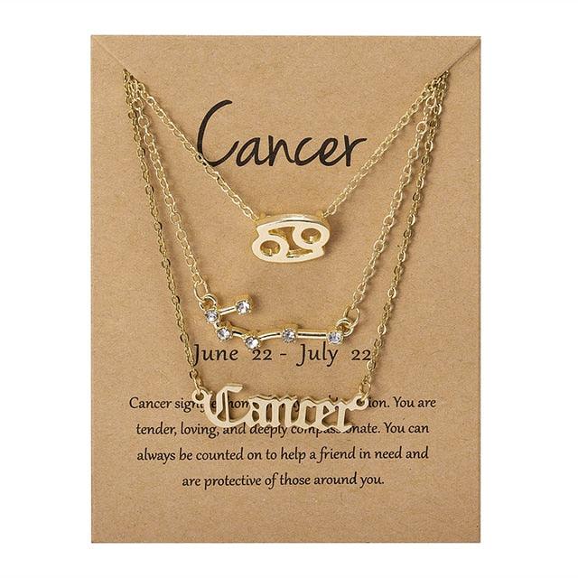 Zodiac Sign Necklace With Cardboard Card - Puritific