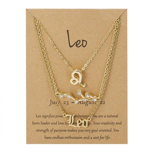 Zodiac Sign Necklace With Cardboard Card - Puritific