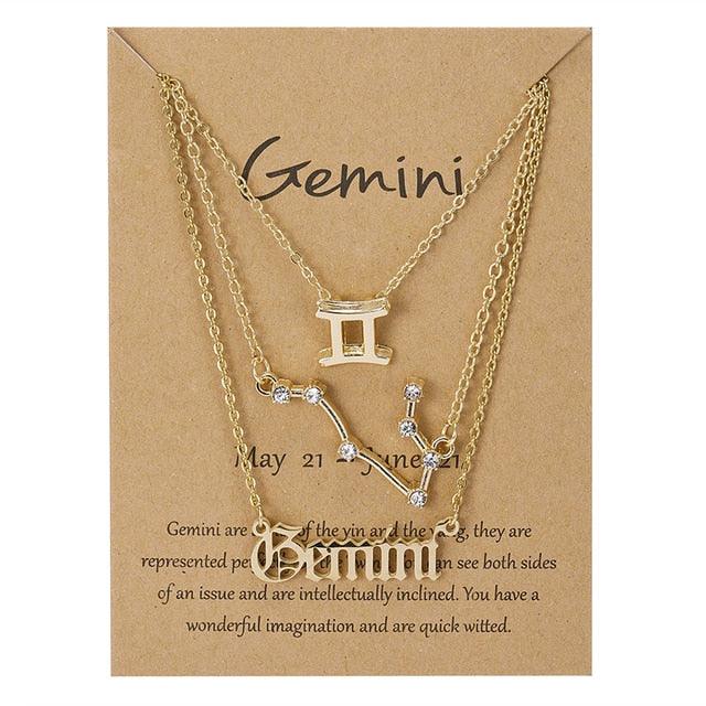 Zodiac Sign Necklace With Cardboard Card - Puritific