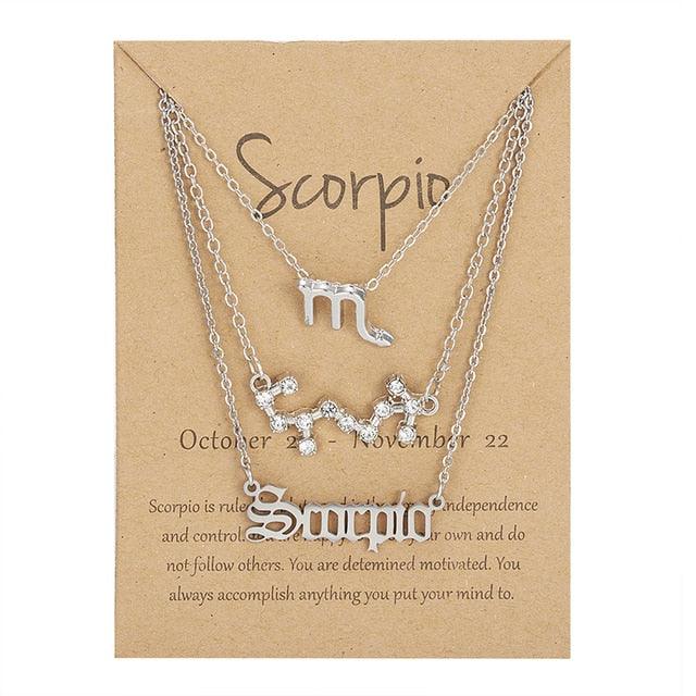 Zodiac Sign Necklace With Cardboard Card - Puritific