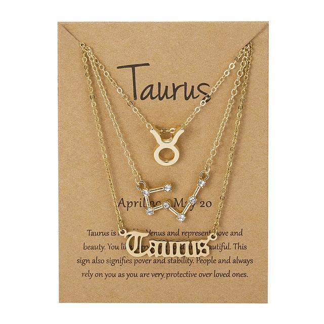 Zodiac Sign Necklace With Cardboard Card - Puritific