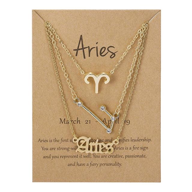 Zodiac Sign Necklace With Cardboard Card - Puritific