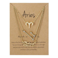 Zodiac Sign Necklace With Cardboard Card - Puritific