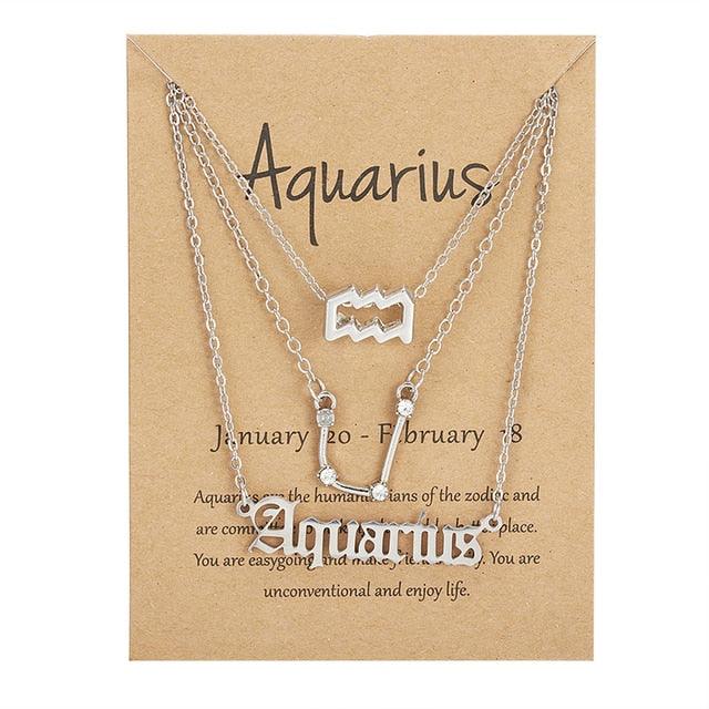 Zodiac Sign Necklace With Cardboard Card - Puritific