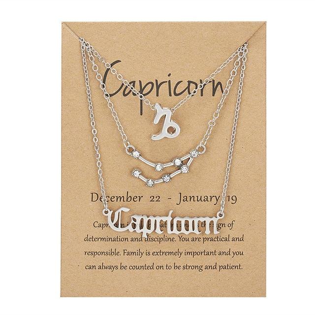 Zodiac Sign Necklace With Cardboard Card - Puritific